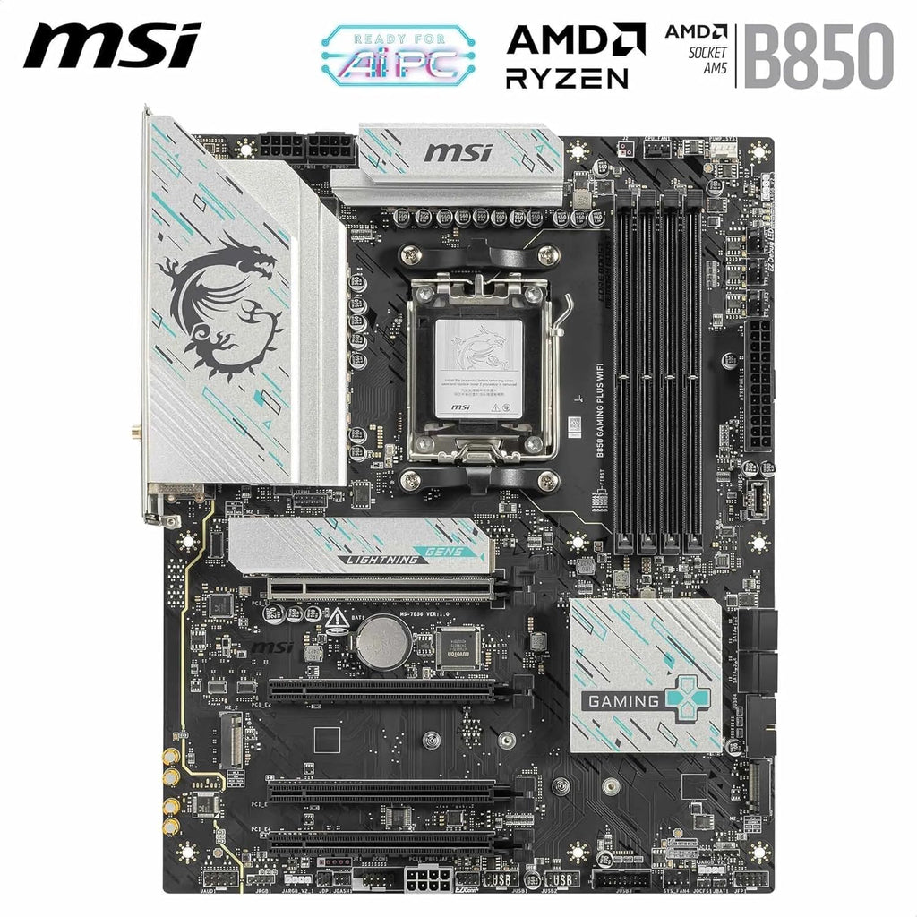 Micro Center AMD Ryzen 7 9700X CPU Processor with MSI B850 Gaming Plus WiFi Motherboard (ATX, AM5, DDR5, PCIe 5.0, M.2 Gen5, Wi-Fi 7, 5G LAN)