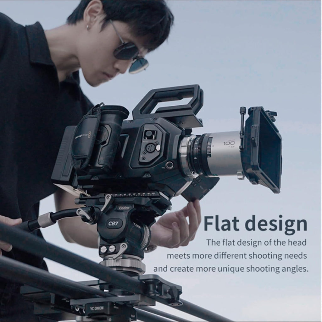 YC Onion Pineta Peak Carbon Fiber Tripod with Cedar CB7 Professional Version Counterbalanced Fluid, 75mm Bowl Head, Adjustable Legs, One Step Release Travel Camera Tripod for Mirrorless, DSLR Cameras