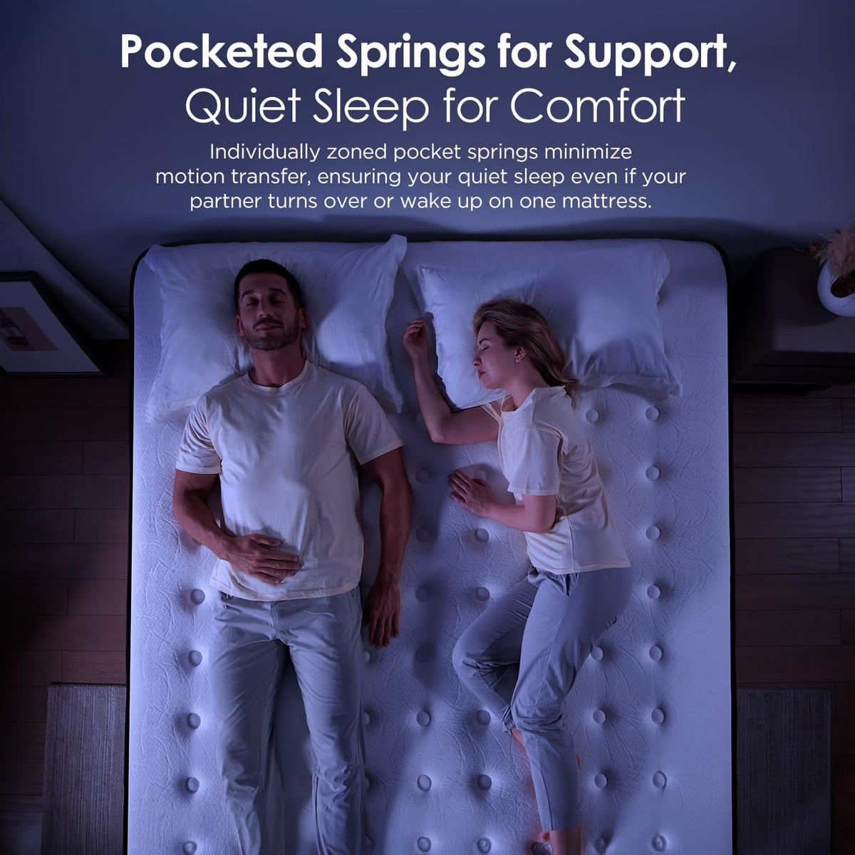 12 Inch Queen Mattress, Medium Firm Hybrid Mattress Queen with Zoned Pocket Springs & Memory Foam for Pressure Relief, Motion Isolation | Fiberglass-Free, CertiPUR-US Certified | 80" x 60"