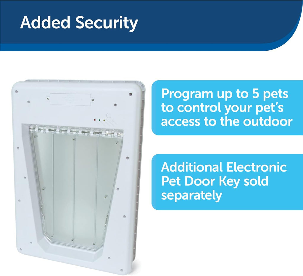 PetSafe Never Rust Electronic Pet Door - Automatic Dog Door with Sensor Collar Key - Smart Dog Door for Large Dogs up to 100 lb