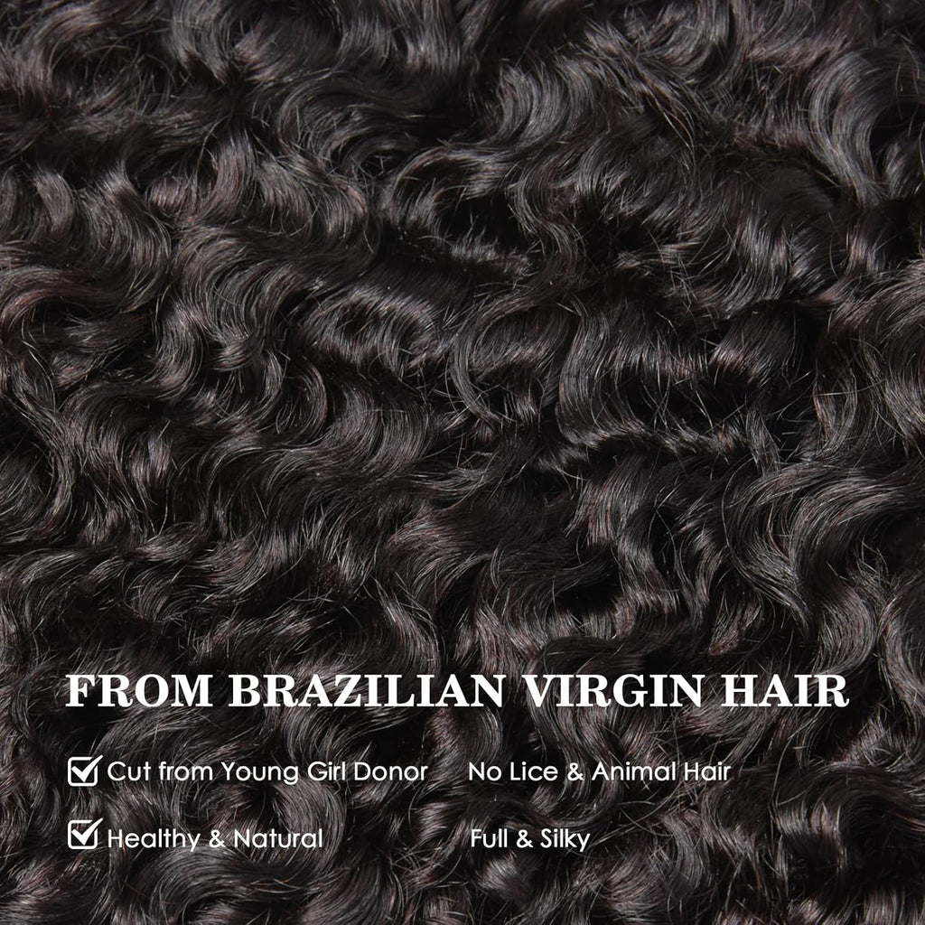 WEQUEEN Burmse Curly Bundles Human Hair Brazilian Virgin Hair 18 20 22 Inch Spiral End Quick Water Wave Natural Black