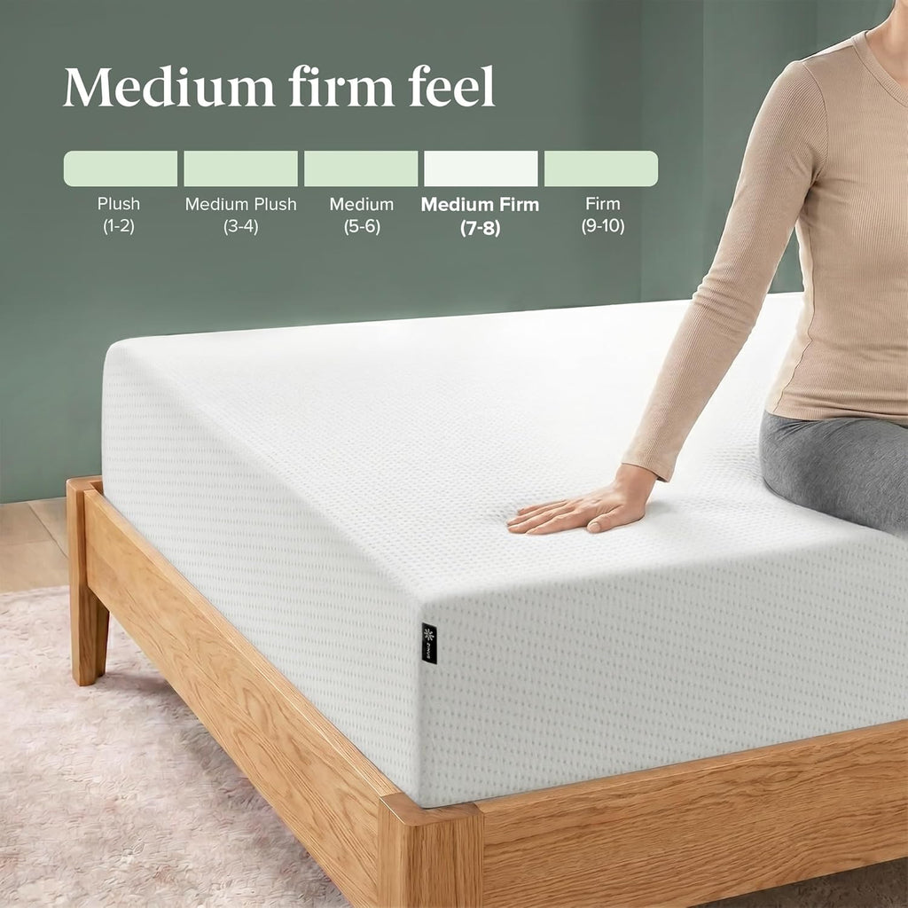 Zinus Green Tea Memory Foam Mattress 12 Inch, Pressure-Relieving Comfort & Full-Body Support, Naturally Fresh, Medium Firm Feel, CertiPUR-US & Oeko-TEX Certified Safe Materials, King