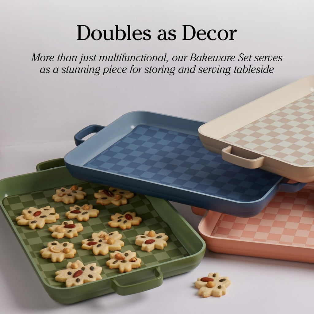 Our Place Bakeware Set | 5-Piece Ceramic Bakeware Collection with Stovetop-to-Oven Griddle Pan | PFAS-Free Non-Toxic Nonstick Pans, Oven Mat & Baking Dishes | Spice