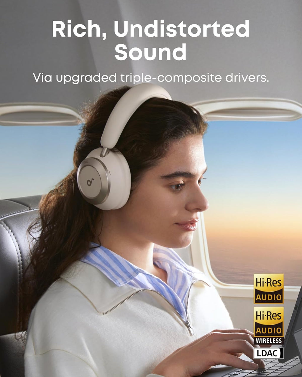 Soundcore Space One Pro by Anker, with Headphones Case, Adaptive Active Noise Cancelling Headphones Driven by 6 Mics, Super Foldable Design, 60H Lossless Audio, Ultra-Fast Charging, Hi-Res Wireless