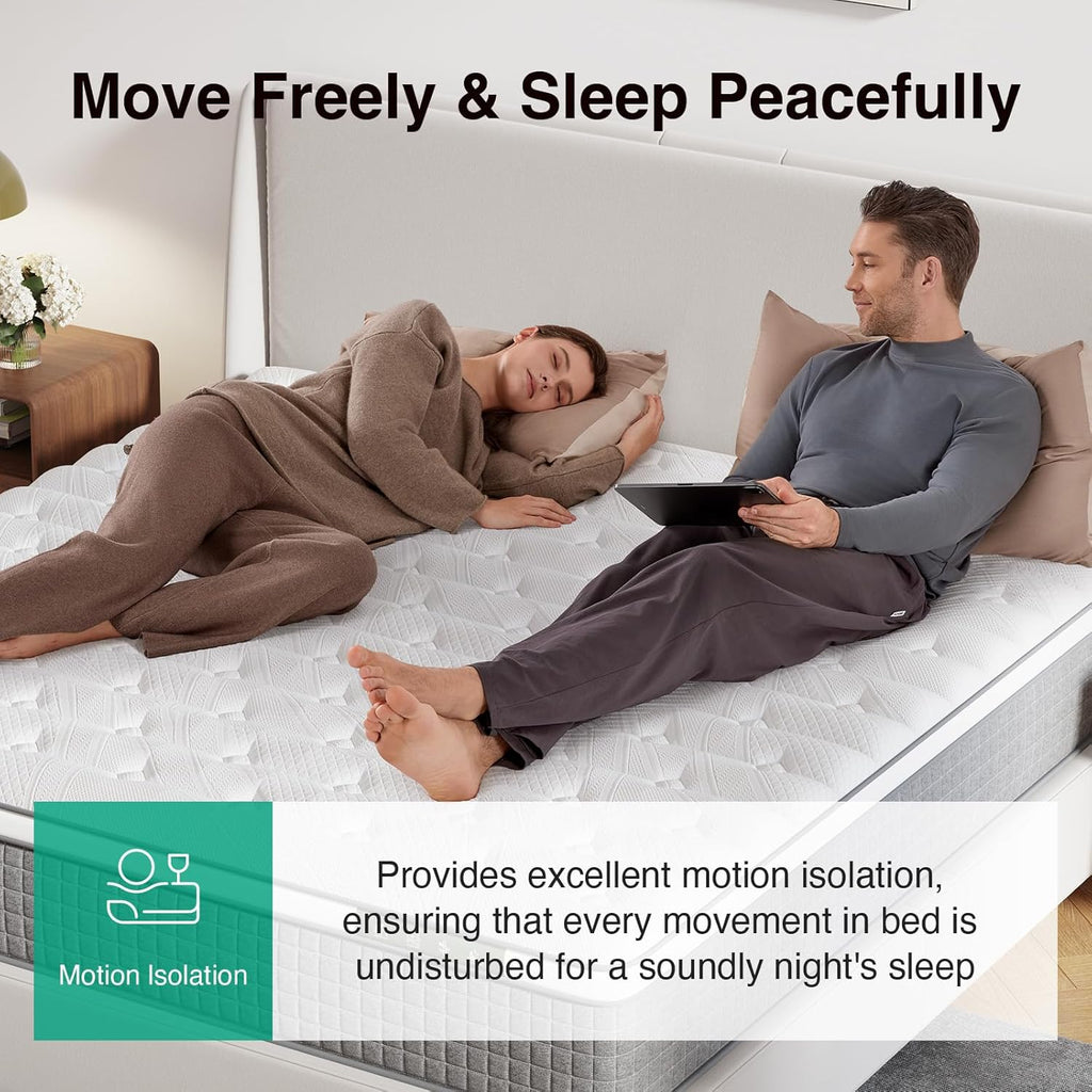 Novilla 12 Inch Queen Mattress,Queen Size Hybrid Mattress with Cooling Gel Memory Foam, Pocketed Coils & Cool-Touch Nylon Cover for Motion Isolation & Edge Support CertiPUR-US Certified