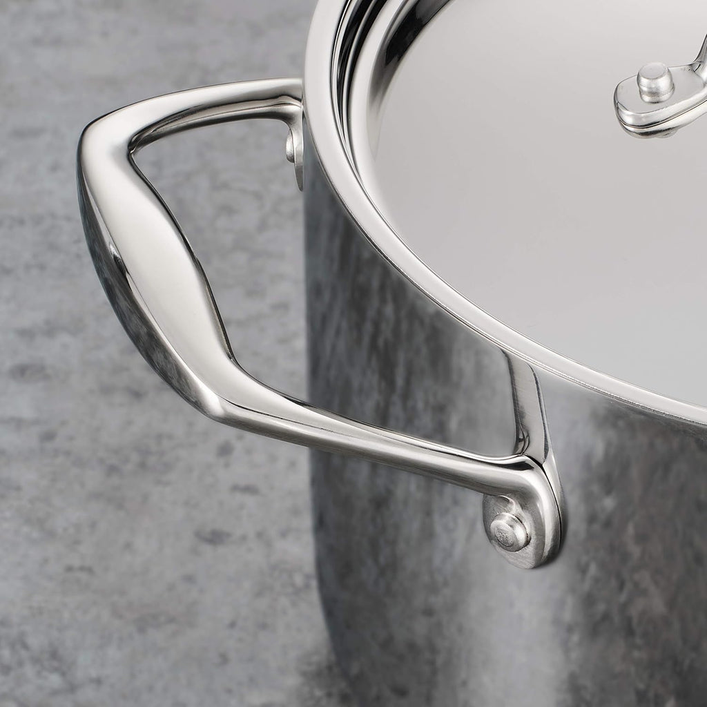 Tramontina Signature Tri-Ply Clad Stainless Steel 12-Piece Cookware Set with Lids, Pots and Pans Kitchen Set, Induction-Ready, Dishwasher-Safe, NSF-Certified, Made in Brazil
