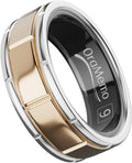 Smart Ring 1.0 for Men/Women, No Subscription Fee, 7-8 Days Battery Life, HRV/Stress Monitoring/Sleep Track/Fitness for iOS and Android, Matte Gold & Silver, Size 9