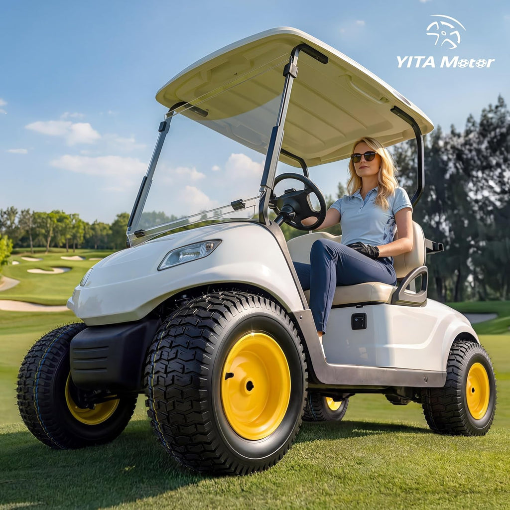 YITAMOTOR 20x8.00-8 Lawn Mower Tires & Wheel Assemblies, 4 Ply Tubeless Front Tires Replacement Fits Lawn Tractors, More Riding Mowers & Garden Vehicle | 3/4" Bore Hole, 3/16" Keyway, 960LBS (2 Pack)