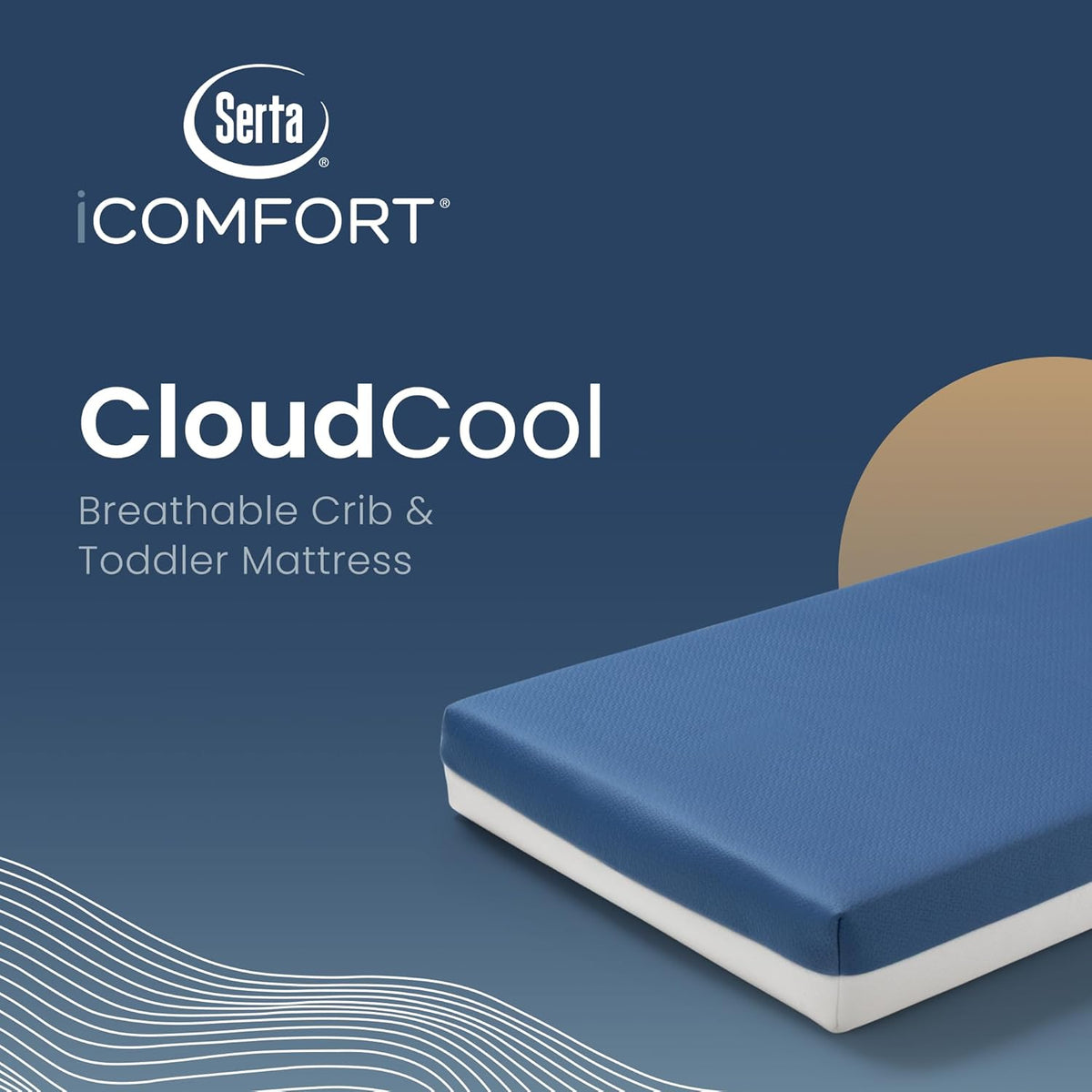Serta CloudCool Crib and Toddler Mattress, Breathable, Machine Washable Cover, Waterproof, Hypoallergenic, Greenguard Gold Certified Baby Mattress