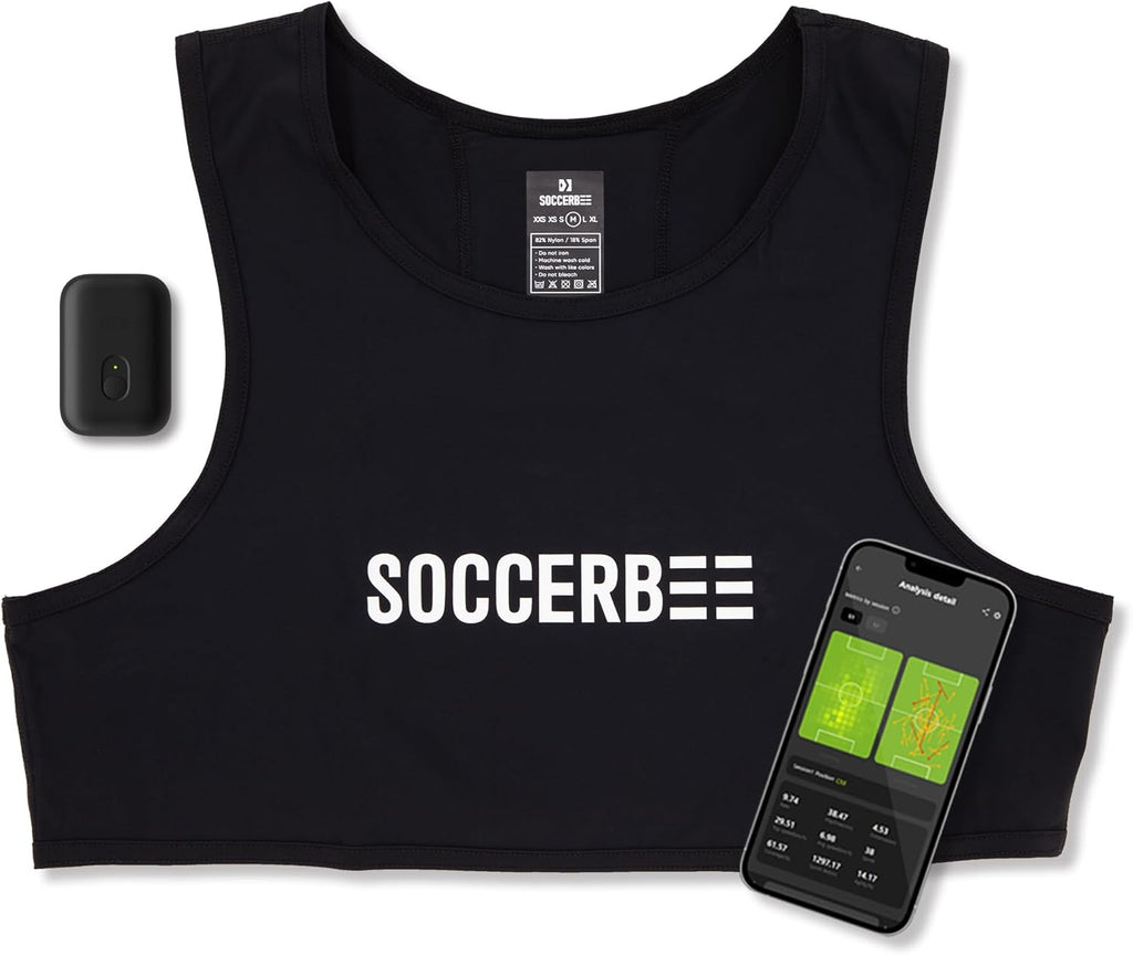 SOCCERBEE-BEE PRO 2 - Sports GPS Tracker & Vest for Outdoor Sports | 30days Trial Included & Subscription Requierd | Soccer Training Equipment | Fitness Tracker (Small)