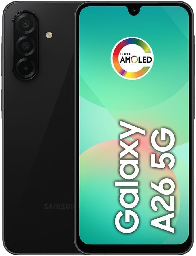 Samsung Galaxy A26 5G 2025 with AI | 256GB, 8GB, Dual SIM | 6.7" 120Hz AMOLED, IP67 Water Resistant, Android 15 | International Model Factory Unlocked for T-Mobile, Global |Case Bundle (Black)