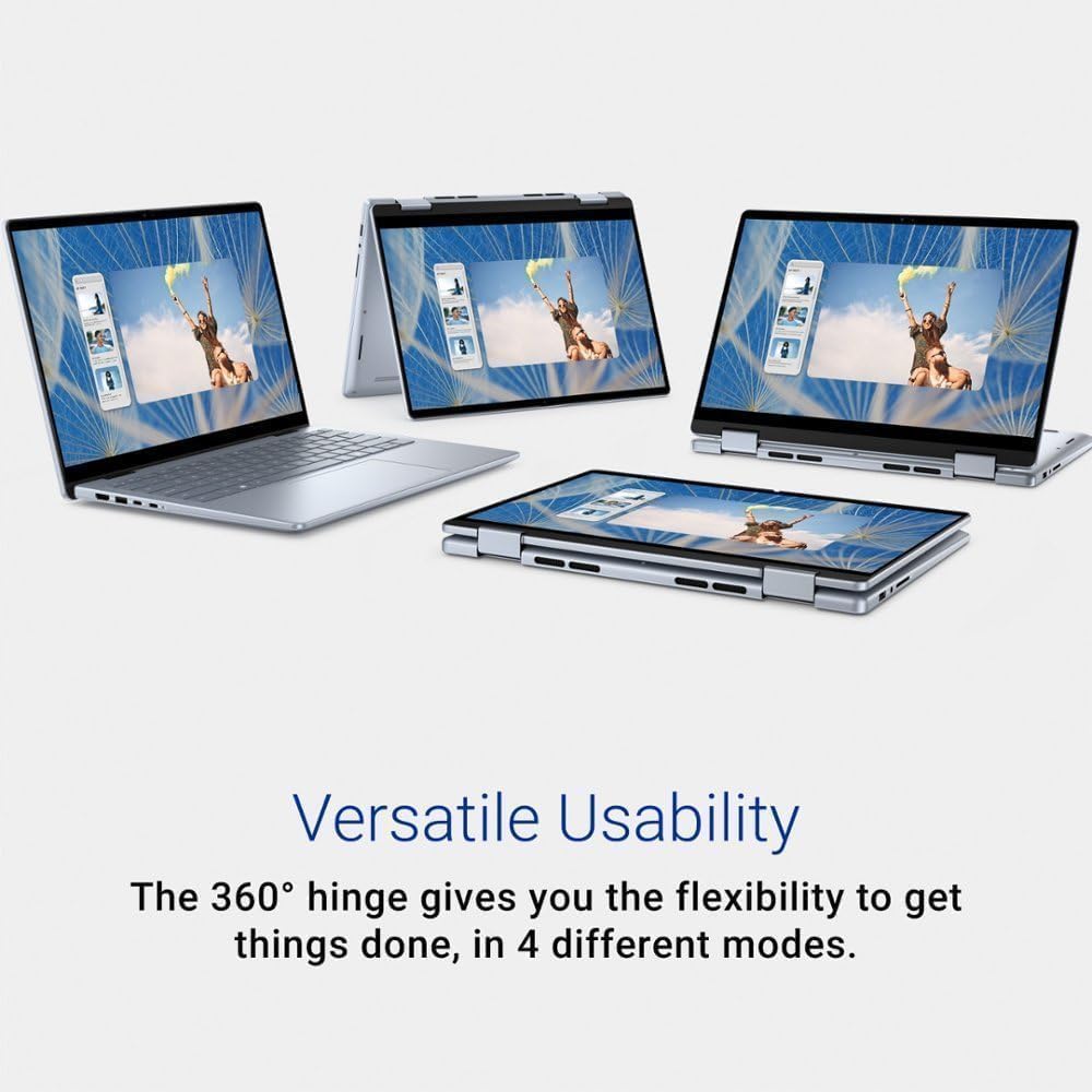 Dell Inspiron 14 7440 2-in-1 Laptop (14" FHD+ Touchscreen, Intel Core 5 120U (>i7-1355U), 16GB DDR5, 512GB SSD) for Creator, Designer, Backlit, 10Hr Long Battery Life, IST HUB, Win 11 Pro w/AI Copilot