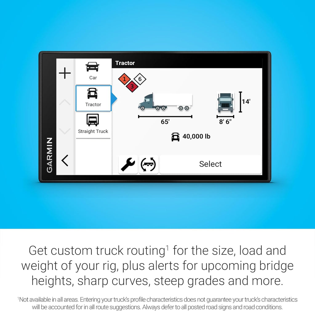 Garmin dezl OTR620 GPS Truck Navigator with 6-Inch Touchscreen Display, 1280p Resolution, and Birdseye Direct Satellite Imagery Support (Black) (Renewed)