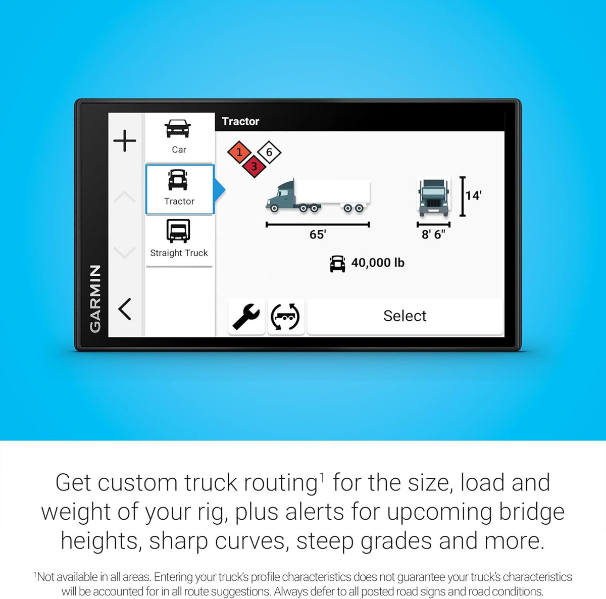 Garmin dezl OTR620 GPS Truck Navigator with 6-Inch Touchscreen Display, 1280p Resolution, and Birdseye Direct Satellite Imagery Support (Black) (Renewed)