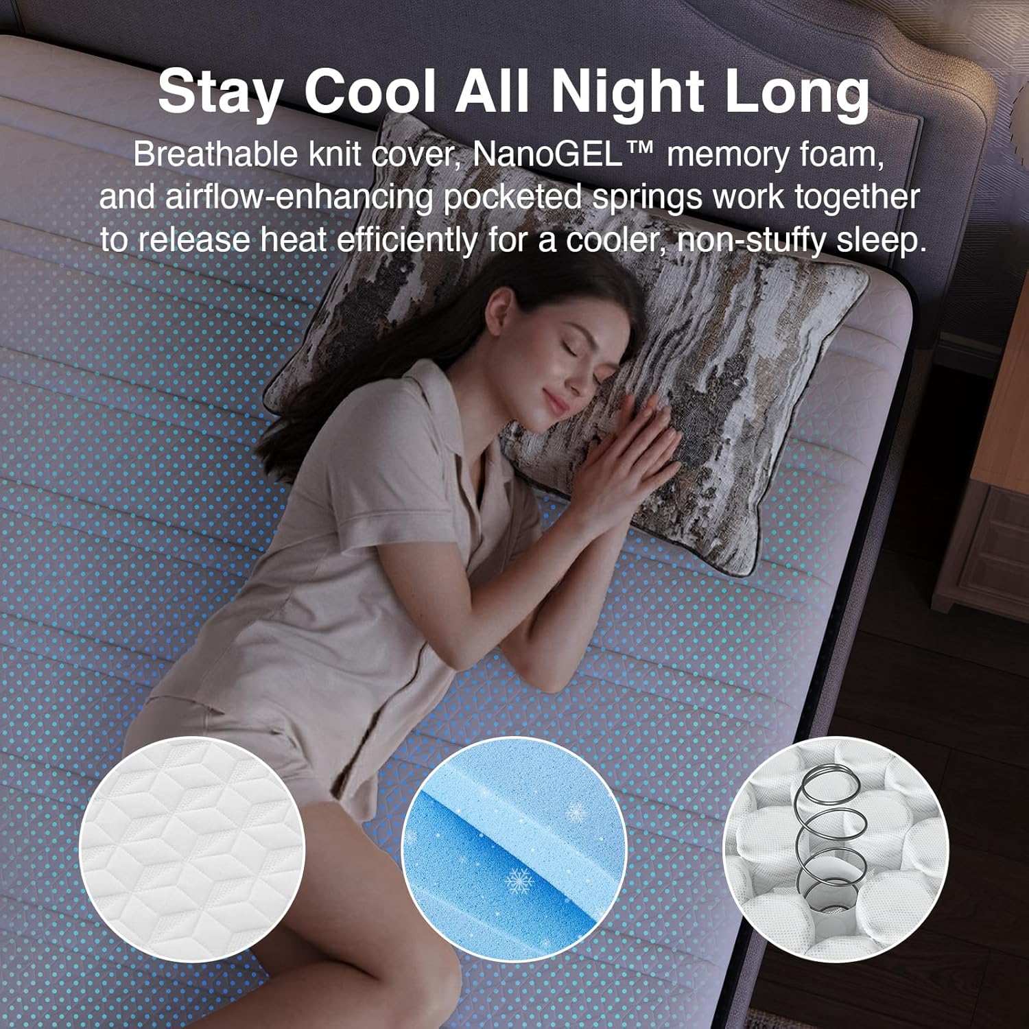 Novilla Queen Mattress in a Box, 10 Inch Cooling Hybrid Mattress with Upgraded Pocketed Coils & Gel Memory Foam, Enhanced Support, Motion Isolation, Pressure Relief, CertiPUR-US