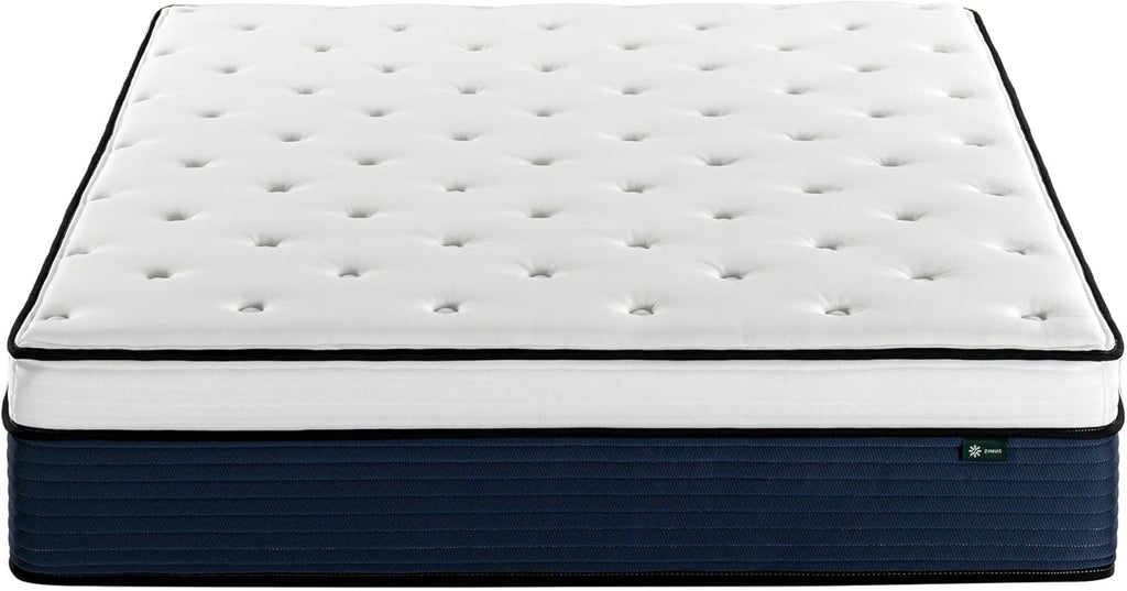 Zinus 14 Inch Cooling Comfort Support Hybrid Mattress New Version, Queen, Fiberglass Free, Medium Plush, Cooling Motion Isolation, Certified Safe Foams & Fabric, Mattress in A Box