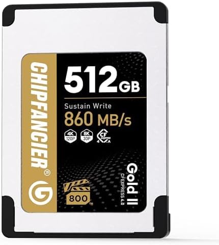 Gold II 512GB CFexpress 4.0 Type A Card VPG800 Certified Sustained Read 1780MB/s & Write 860MB/s for Photographers & Videographers - Sony Alpha FX RAW 8K/12K Video