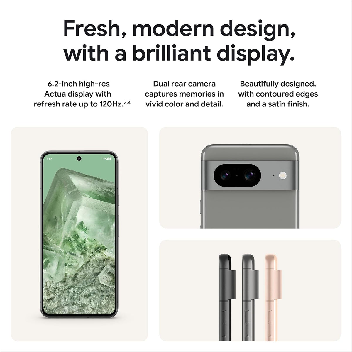Google Pixel 8 (Renewed Premium) - Unlocked Android Smartphone with Advanced Pixel Camera, 24-Hour Battery, and Powerful Security - Hazel - 128 GB