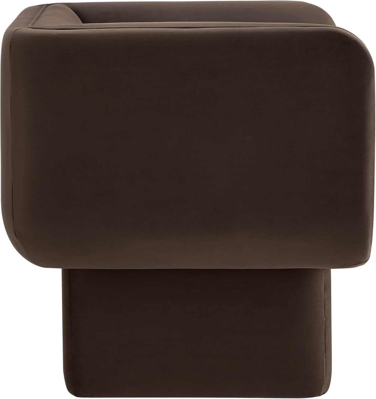 Modway Tate Performance Velvet Accent Chair in Chocolate Brown - Upholstered Club Chair - Modern Barrel Armchair - Comfy Reading Leisure Chair for Living Room, Bedroom, Office