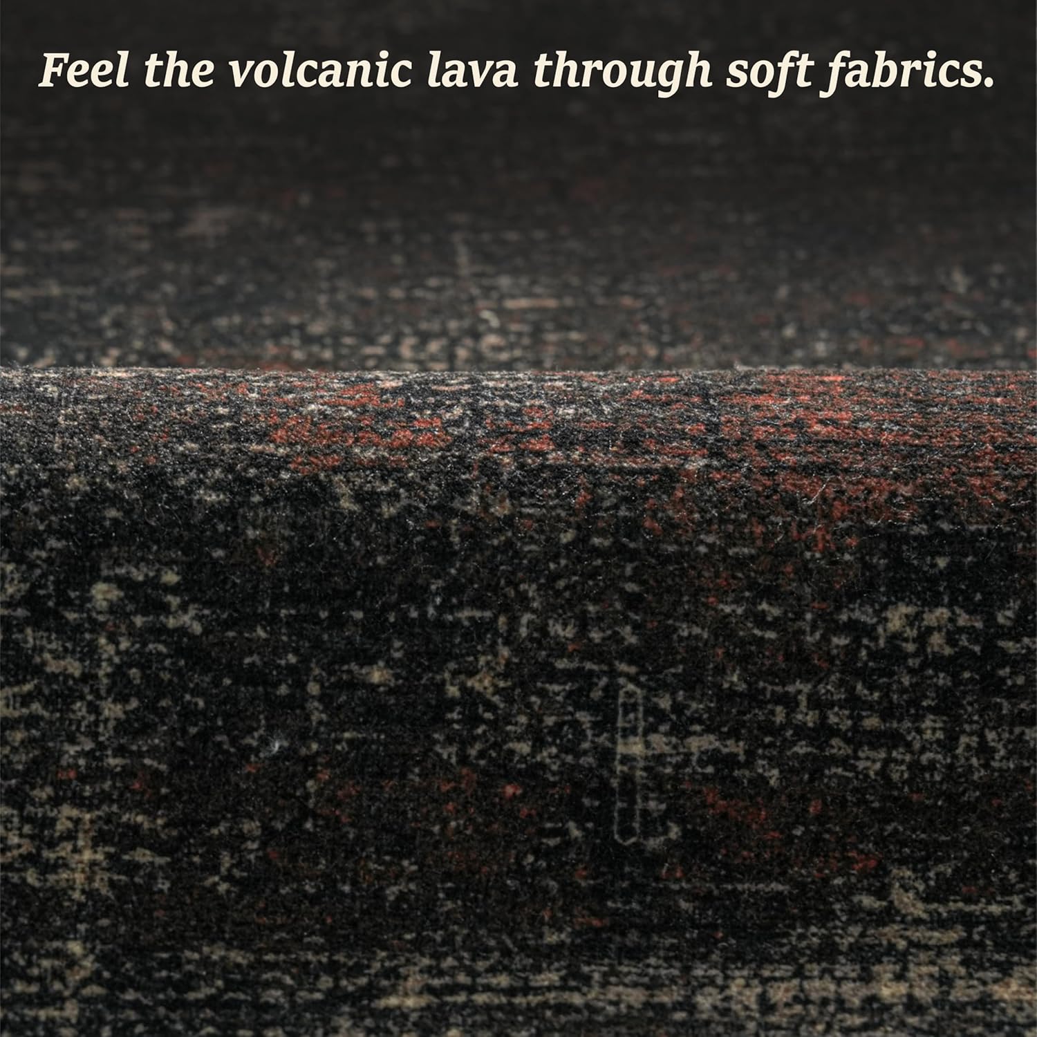 TALANOVA Black Farmhouse Washable 8x10 Area Rugs for Living Room, Dark Charcoal Volcanic Textured Large Rug for Bedroom, Non-Slip Stain Resistant for Dining Room Office Décor