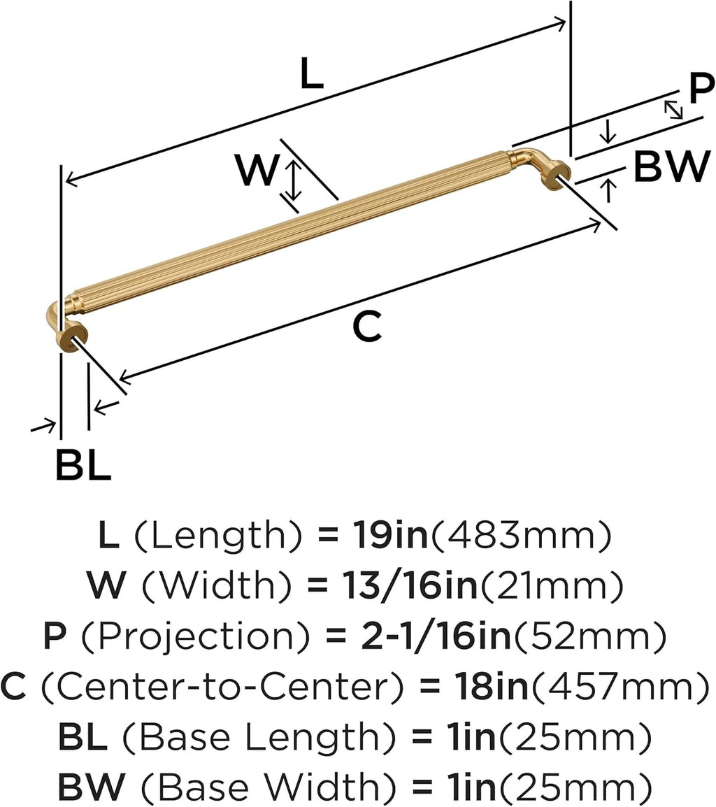 Amerock Cowrie 18 inch (457mm) Center-to-Center Champagne Bronze Appliance Pull, BP37710CZ
