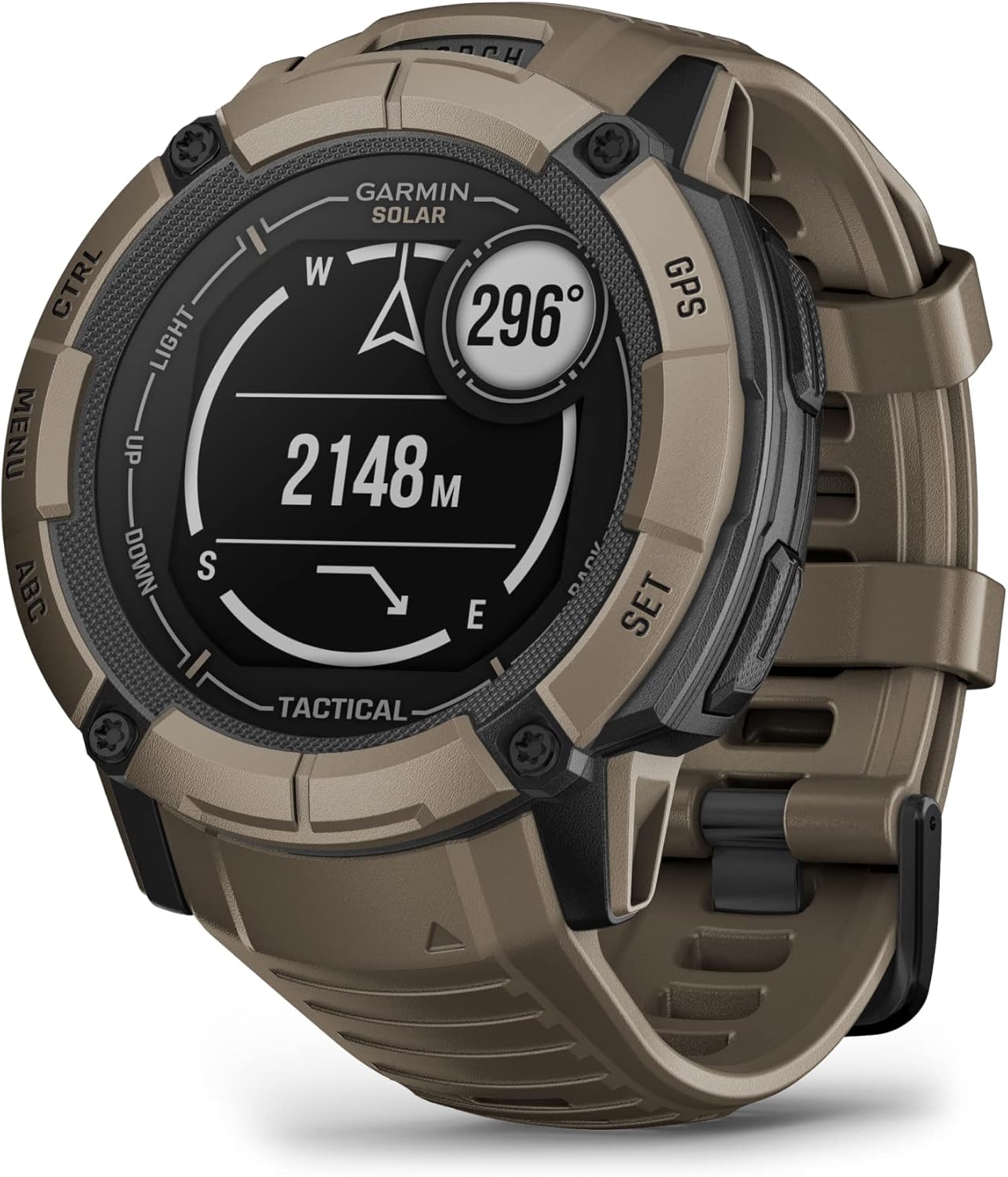 Garmin Instinct 2X Solar - Tactical Edition, Rugged GPS Smartwatch, Built-in Flashlight, Ballistics Calculator, Solar Charging Capability, Coyote Tan