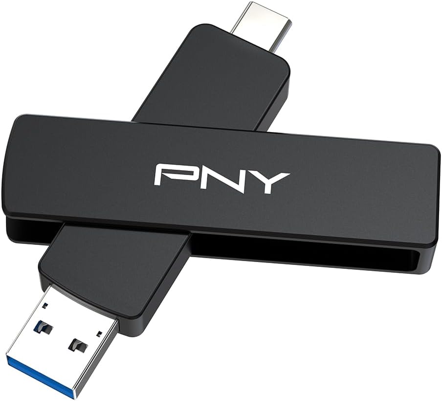 PNY 1TB Duo Link V3 USB 3.2 Gen 2 Type-C & Type-A OTG Flash Drive Extreme Speeds Read/Write 1000/800MB/s External Mobile Storage Compatible with Smartphone/Tablet/Laptops/Desktops