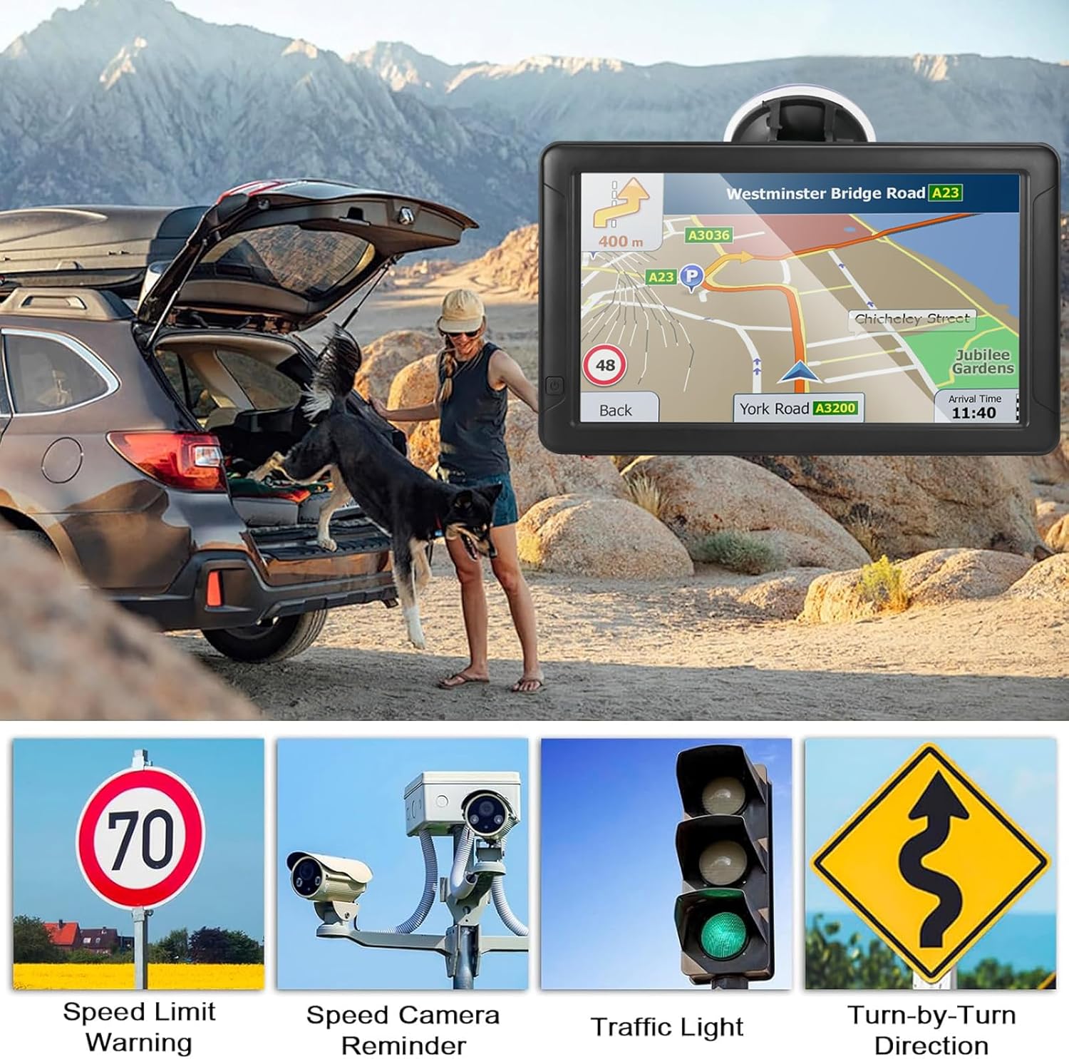 GPS Navigator for Car, Latest 2026 Map 9-inch Touch Screen 16GB GPS Navigation System,Truck GPS Navigation System,Voice Guidance and Speed Camera Warning GPS,Provides Lifetime Live Map Updates