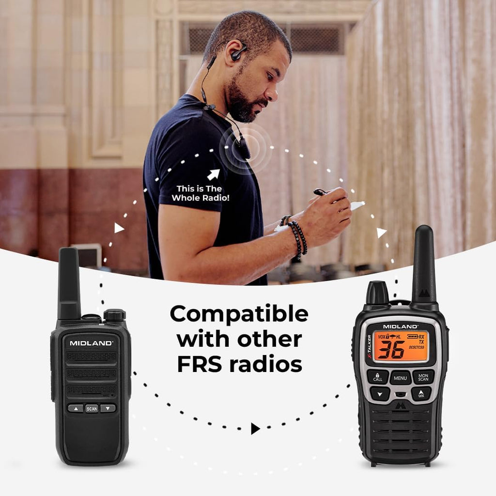 CLIPTALK Micro Wearable Walkie Talkie with Mobile App – Ultra-Portable Clip-On Two-Way Radios, VOX Hands-Free, USB-C Rechargeable FRS Radio, 22 Channels 121 Privacy Codes (2-Pack, Black)