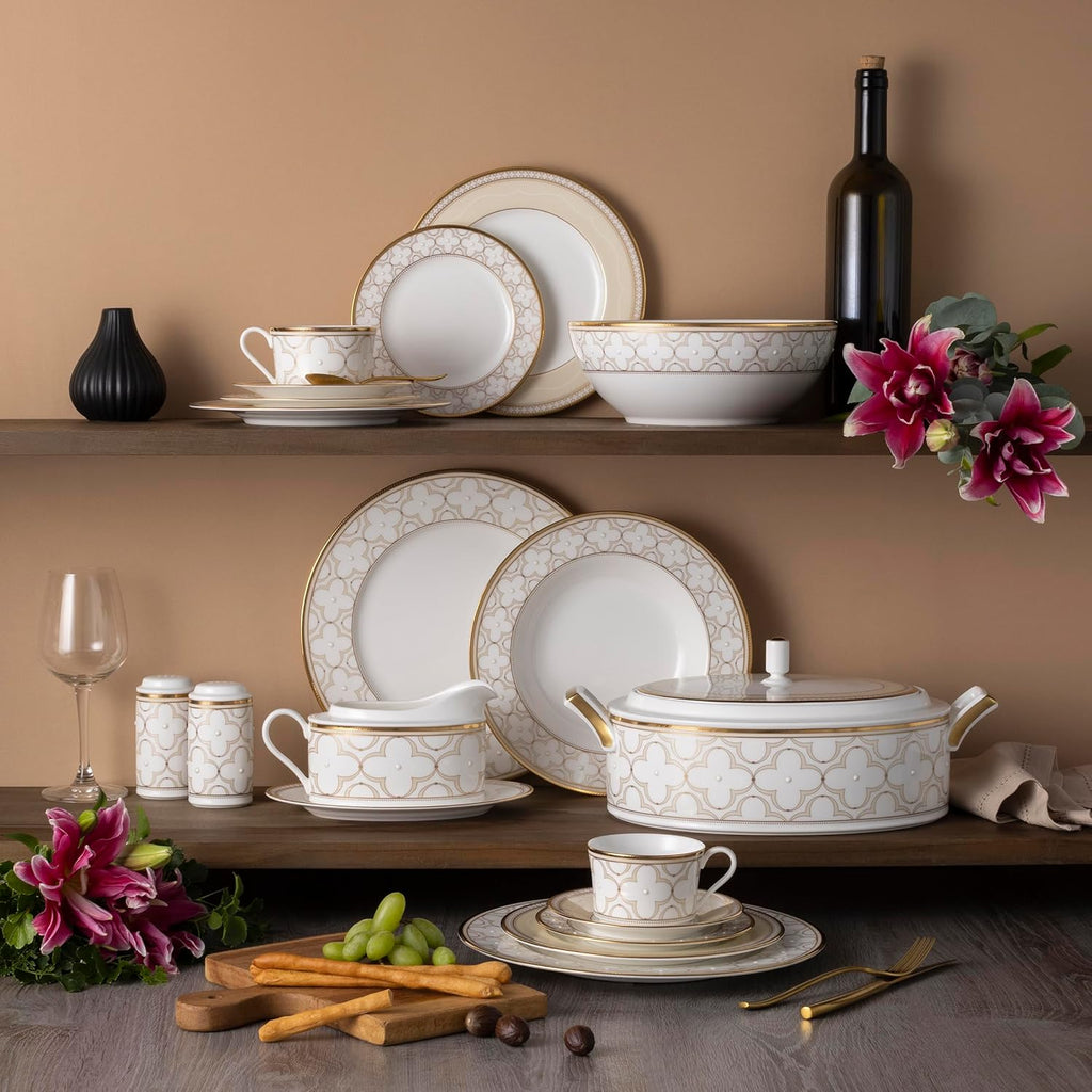 Noritake Trefolio Gold 40-Piece Dinnerware Set, Service for 8