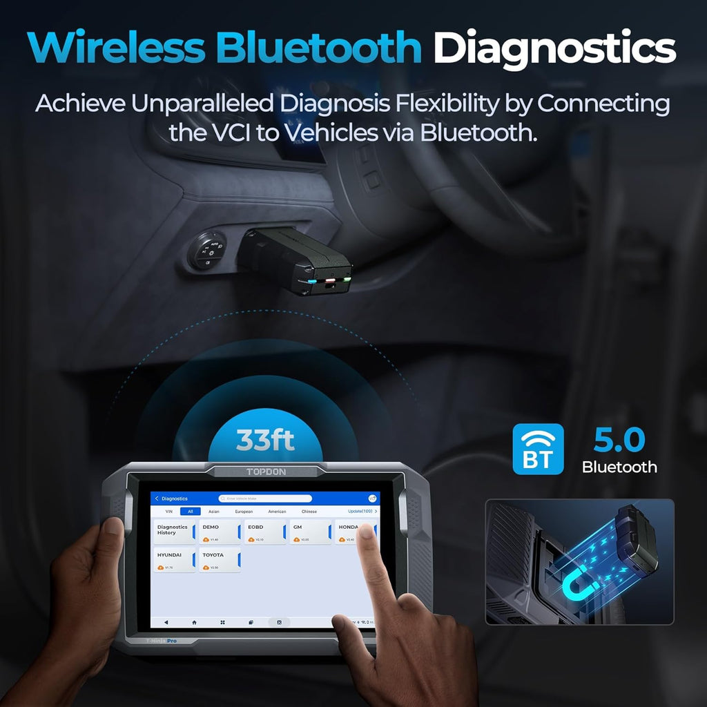 TOPDON Bidirectional Scan Tool, 2026 New ArtiDiag900 Lite Automotive Diagnostic Tool for Full System, Scanner for Car with Active Test, 8 Reset, Wireless OBD2 Scanner Diagnostic Tool for All Vehicles