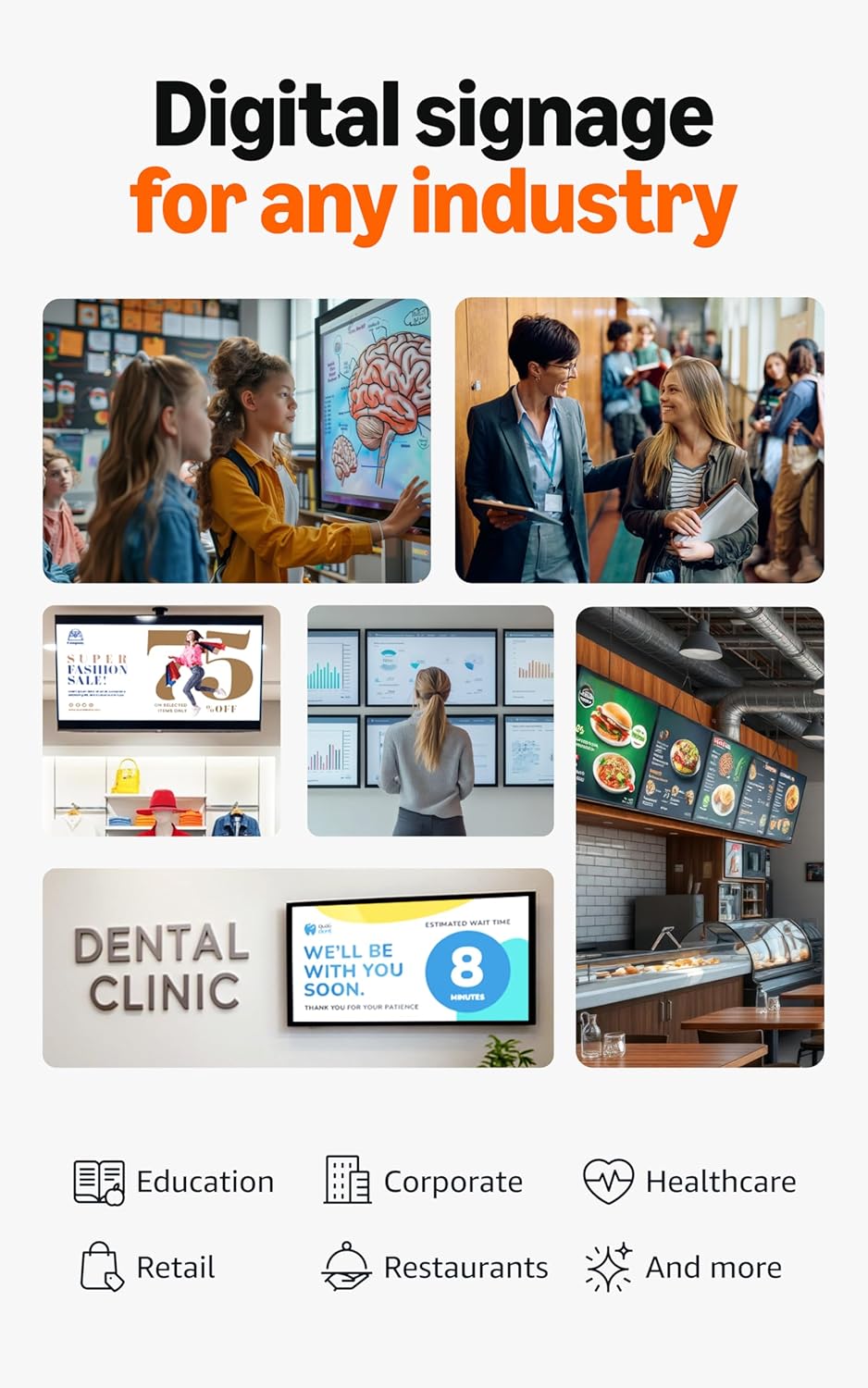 Amazon Signage Stick – Professional Digital Signage 4K Media Player – Designed for Businesses of All Sizes, Easy Setup with free Mobile App, and CMS Compatibility