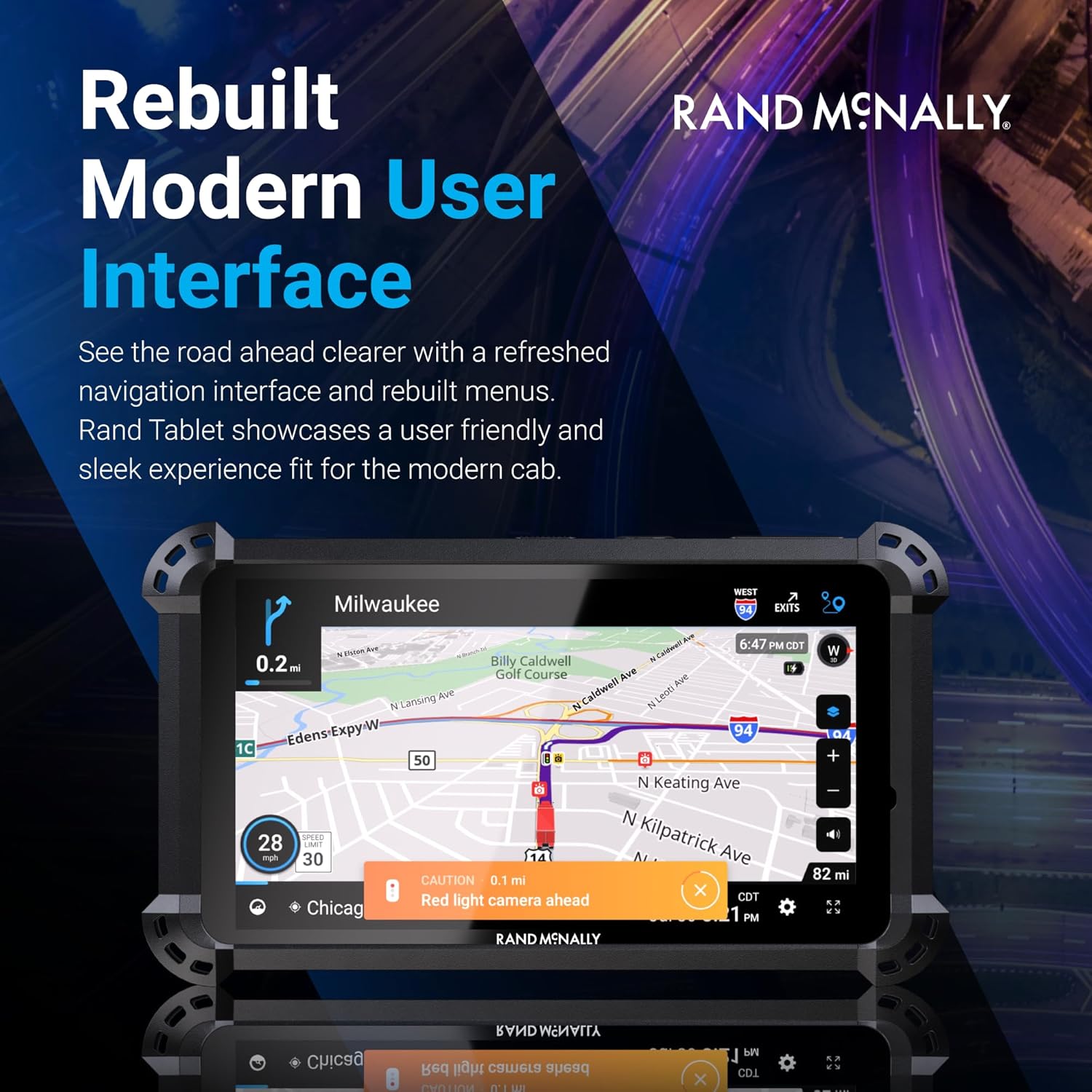Rand McNally GPS Tablet, 6 Inch, Truck Navigation, Android, Real-Time Traffic, Fleet Management, RANDTAB6