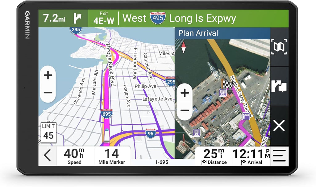 Garmin dēzl™ OTR1020, Extra-Large High-Res 10” GPS Truck Navigator, Custom Truck Routing, Satellite Imagery, Wind Speed, Community-Shared Loading Docks, Dual-Orientation Display, Renewed