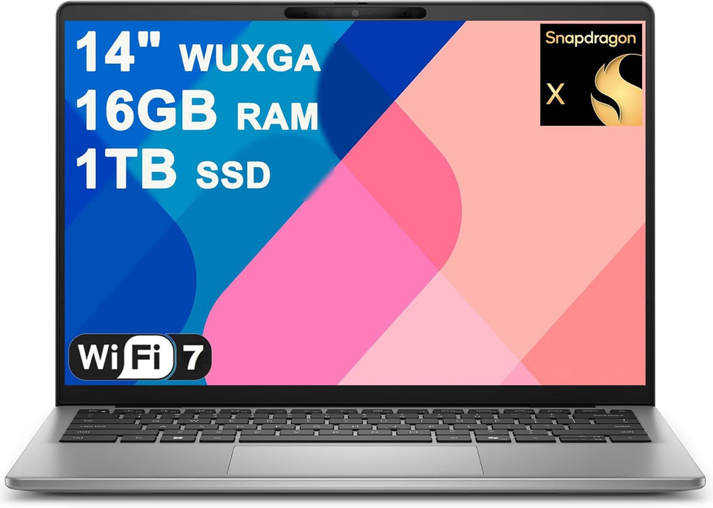 Dell Inspiron 14 5441 Laptop 14" WUXGA IPS Qualcomm 8-core Snapdragon X Up to 45 NPU Tops (>i7-1355U) 16GB DDR5 1TB SSD WiFi7 for Creator Business Professional Work Win11