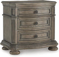 Signature Design by Ashley Ardenfield Modern 3-Drawer Nightstand with Charging Station, USB Port and Storage, Light Brown