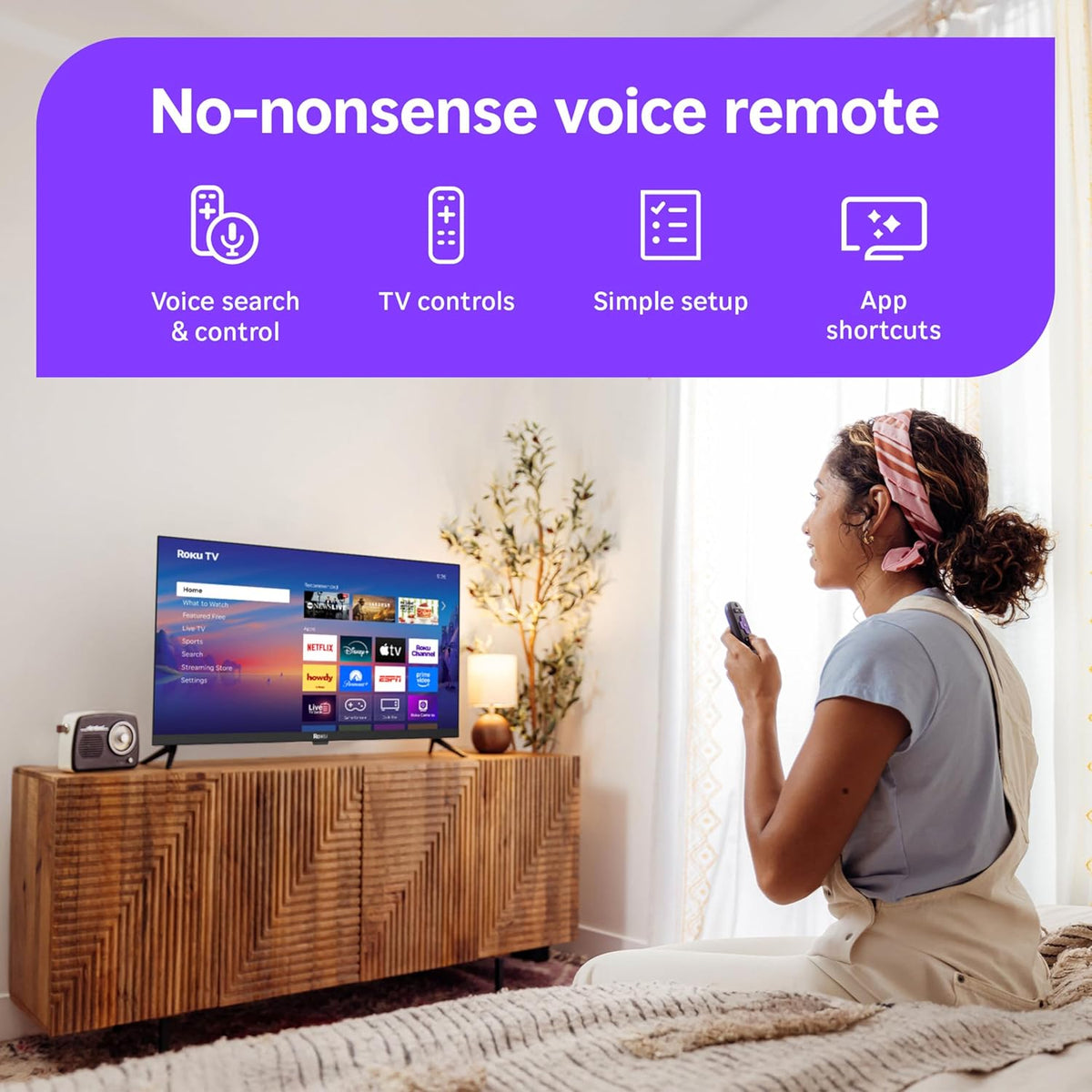 Roku Smart TV – 24-Inch Select Series, 720p HD TV – Roku TV with Voice Remote – Flat Screen LED Television with Wi-Fi for Streaming Live Local News, Sports, Family Entertainment