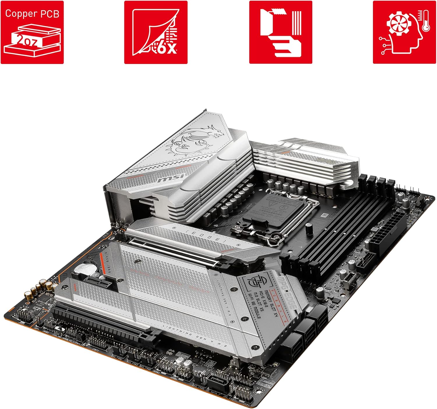 MSI MPG Z790 Edge WiFi Gaming Motherboard (Supports 12th/13th Gen Intel Processors, LGA 1700, DDR5, PCIe 5.0, M.2, 2.5Gbps LAN, USB 3.2 Gen2, Wi-Fi 6E, ATX) (Renewed)