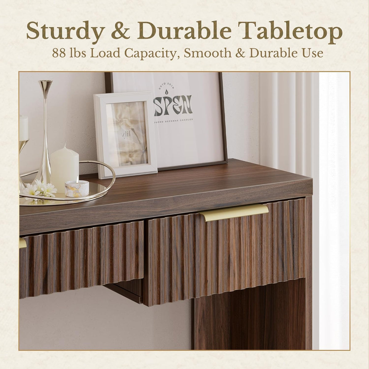 Console Sofa Table .3 Drawer Entryway Table with Open Storage Shelf, Narrow Long Behind Couch Sofa Table for Living Room .Black Walnut