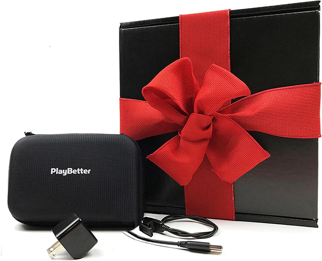SkyCaddie PRO 4X Handheld Golf GPS Gift Box Bundle - 4" LCD Display, 35,000 Maps, HoleVue - Includes PlayBetter Portable Charger, Wall Adapter, & Case - TruePoint Precision Positioning Technology