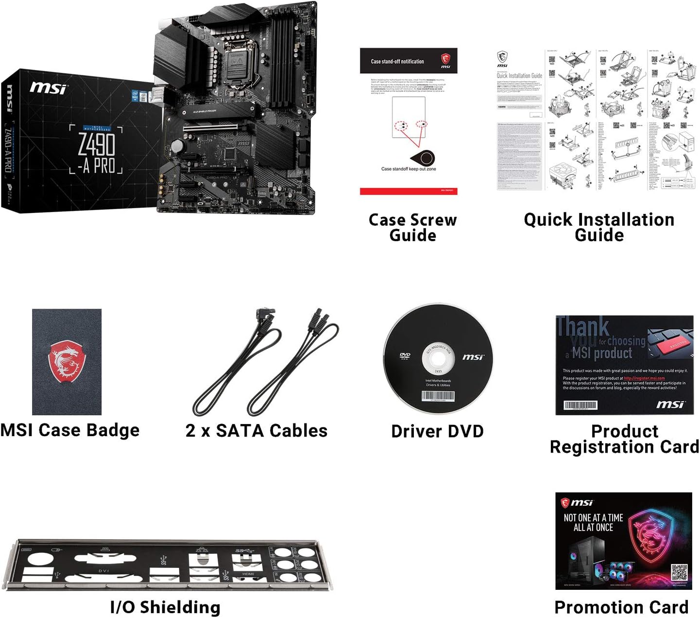 MSI Z490-A PRO ProSeries ATX Motherboard (10th Gen Intel Core, LGA 1200 Socket, DDR4, Dual M.2 Slots, USB 3.2 Gen 2, 2.5G LAN, DP/HDMI)