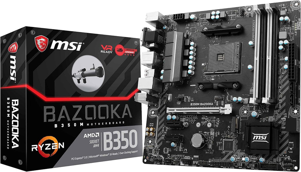 MSI Gaming AMD Ryzen B350 DDR4 VR Ready HDMI USB 3 CFX Micro-ATX Motherboard