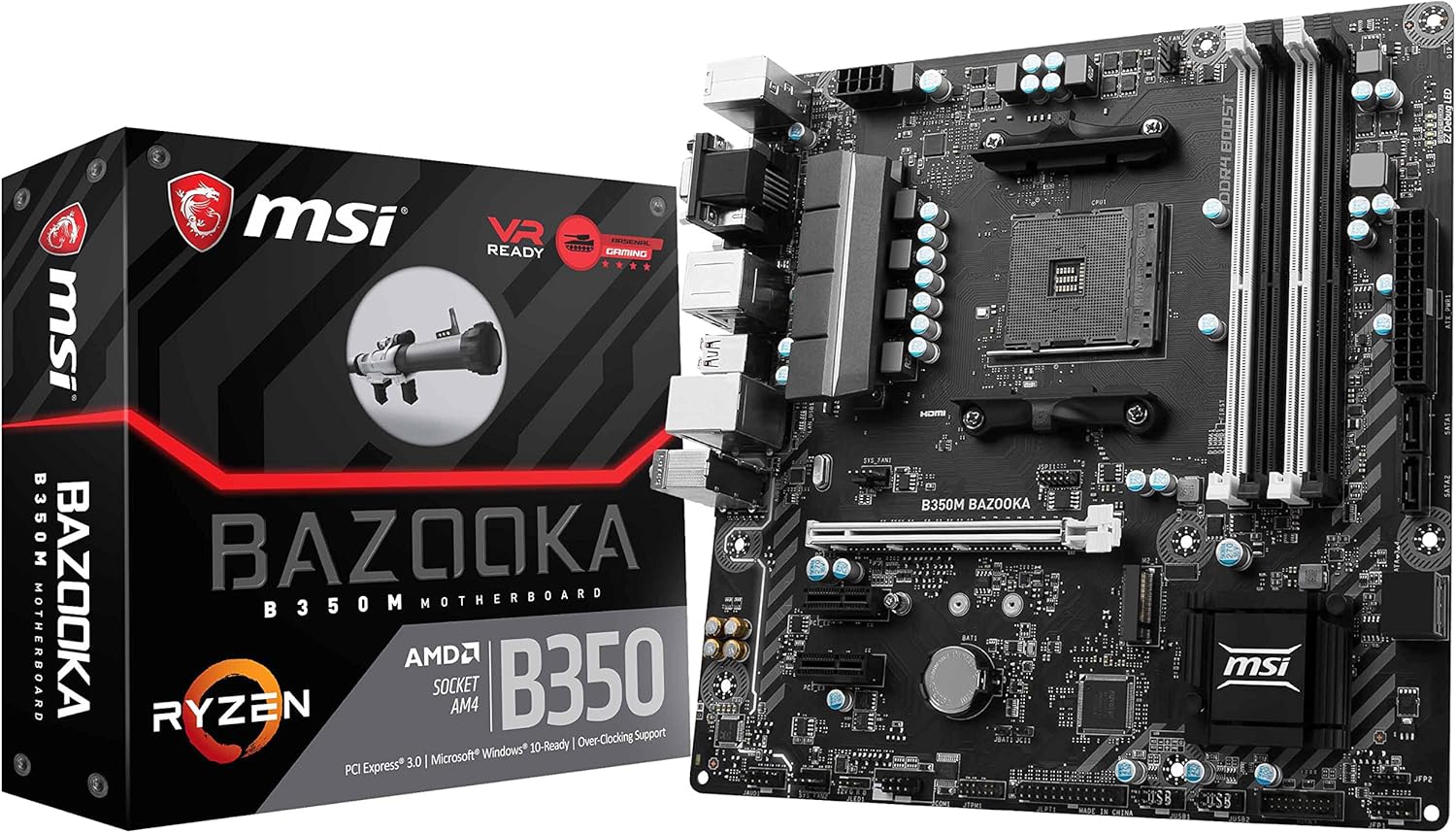 MSI Gaming AMD Ryzen B350 DDR4 VR Ready HDMI USB 3 CFX Micro-ATX Motherboard