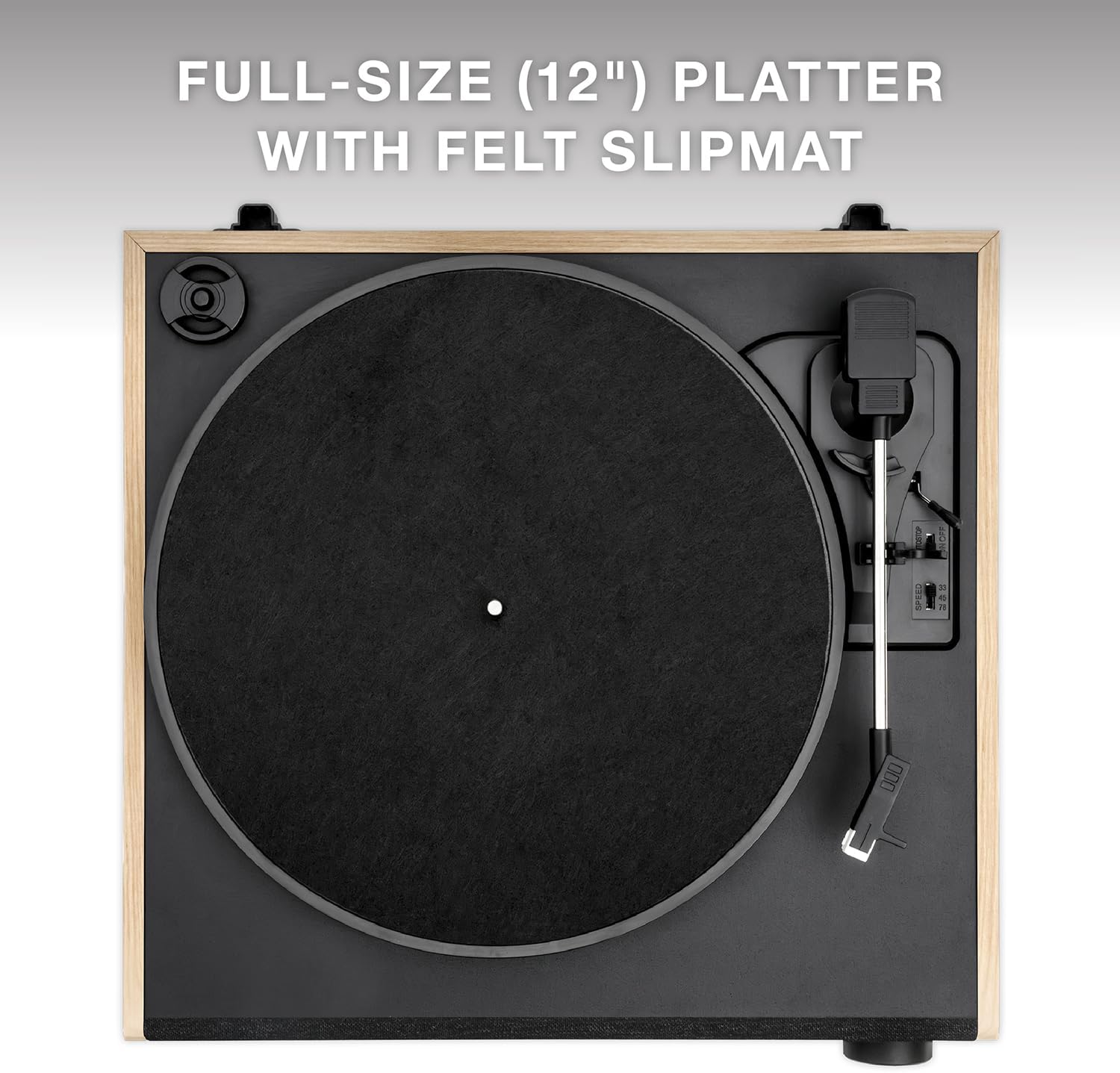 Victrola Eastwood LP – Bluetooth Record Player – 3-Speed Turntable, Audio Technica AT-3600L MM Cartridge, Vinyl Stream Bluetooth Output, Anti-Skip Floating Speaker System, RCA & 3.5mm Output (Natural)
