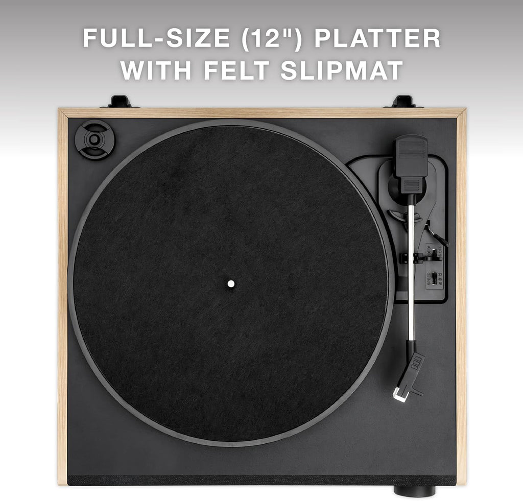 Victrola Eastwood LP – Bluetooth Record Player – 3-Speed Turntable, Audio Technica AT-3600L MM Cartridge, Vinyl Stream Bluetooth Output, Anti-Skip Floating Speaker System, RCA & 3.5mm Output (Natural)
