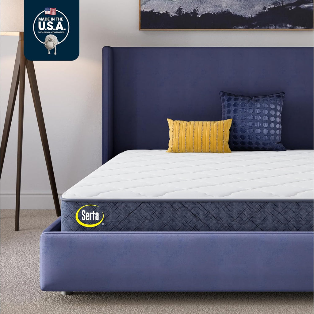 Serta Five Star Mattress Tranquility 8" Medium Twin, Breathable, Pressure Relief, with Supportive Innersprings - 100 Night Trial, CertiPUR-US Certified and 10 Year Limited Warranty