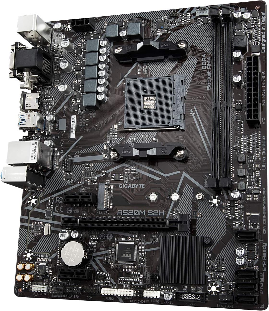 Micro Center AMD Ryzen 5 4500 Desktop Processor with Gigabyte A520M S2H Micro ATX Motherboard(AM4, DDR4, NVMe PCIe 3.0 x4 M.2, Q-Flash Plus, RGB Fusion 2.0)