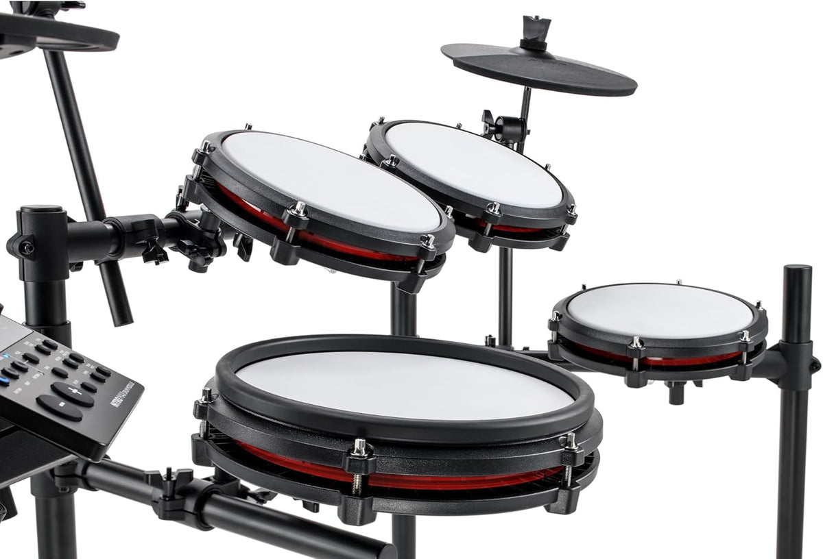 Alesis Nitro Max Kit Compact Electric Drum Kit with Quiet Mesh Pads, 10" Dual-Zone Snare, Bluetooth, 440+ BFD Sounds, Drumeo, USB MIDI, Kick Pedal