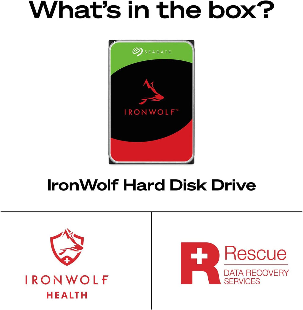 Seagate IronWolf 12TB NAS Internal Hard Drive HDD – CMR 3.5 Inch SATA 6Gb/s 7200 RPM 256MB Cache for RAID Network Attached Storage (ST12000VNZ008/ST12000VN0008)