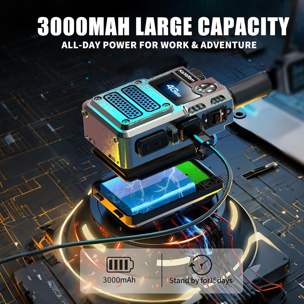 （Lifetime Free） Global Unlimited Range 4G LTE PoC Rapid Walkie Talkies Long Range Two-Way Radios 5000+ Miles with Nationwide Range,SOS Alert Long Distance Radios for Truck Fleet,Construction site